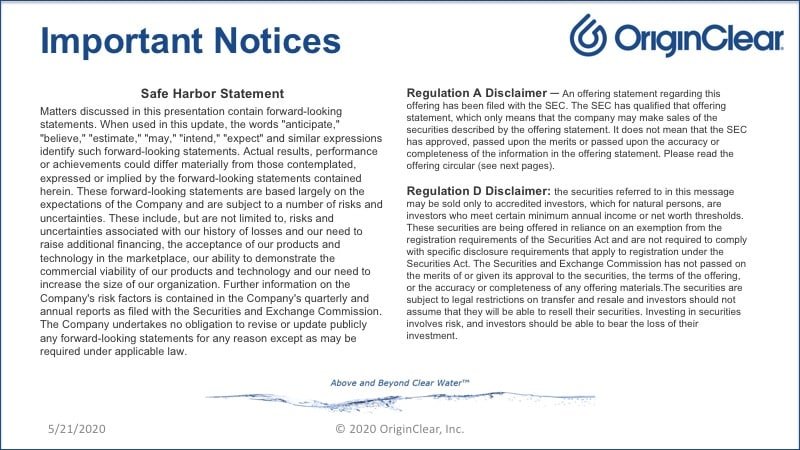 Safe Harbor- Disclaimers